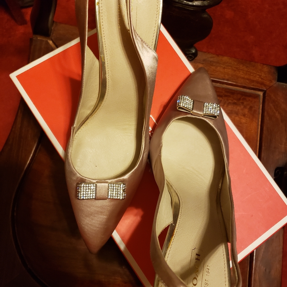 Coach satin high heel shoe